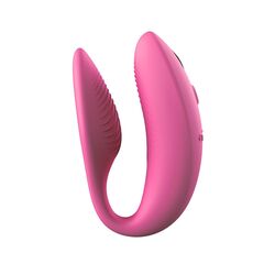 Розовый U-образный вибратор для пар We-Vibe Sync 2 - 