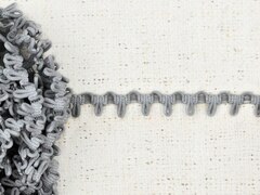 Тесьма с эластичными петлями, ш. 1,5 см, серый