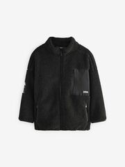 Куртка флисовая на молнии для мальчика Next B02-022, Черный