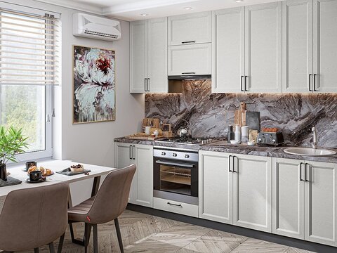 Прямая модульная кухня Сканди-03 Grey Silkwood - Graphite 2340*2600*600