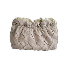 Косметичка с плетёной текстурой, бежевый K-04