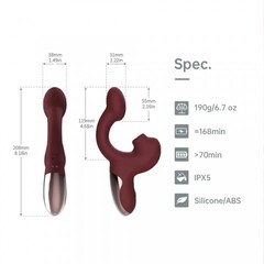 Вибратор с двойной стимуляцией Magic Ponder бордовый от Magic Motion