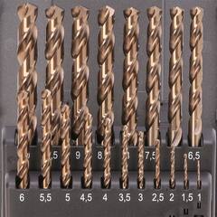 Набор сверл по металлу 1-10мм 19шт DIN338 HSSE-Co5 130° (пл. кейс) Ruko 215214RO