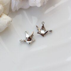 Подвеска Птица голубь с фианитом 15*16 мм, родий, П330