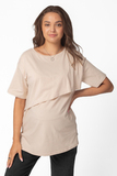 Футболка для беременных и кормящих 12549 бежевый