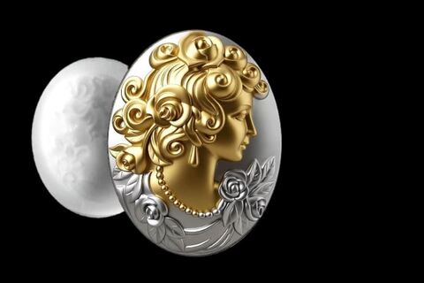 Силиконовый молд Камея Девушка № 34