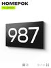 Номер на дверь 987, табличка на дверь для офиса, квартиры, кабинета, аудитории, склада, черная 120х70 мм, Айдентика Технолоджи