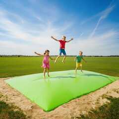 Надувная подушка для установки в грунт «Зелёная долина», 20×10×2,5 м