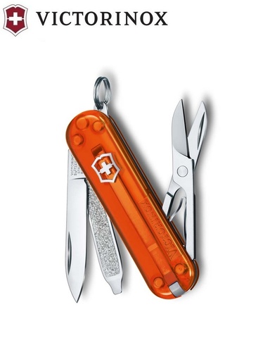 Нож-брелок Victorinox Classic SD Transparent Colors, Fire Opal (0.6223.T82G)