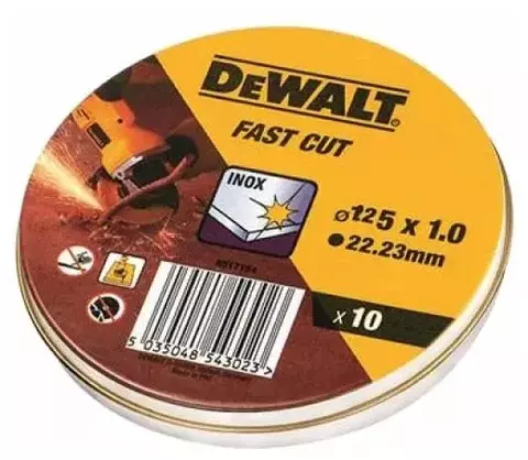 Круг отрезной по металлу DeWALT 125х22х1.0 мм, 10 шт. (DT3507-QZ)