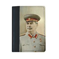 Записная книжка комбинированная, "Сталин портрет", черная