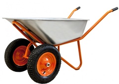 Тачка строительная 2-колес. 100 л/0,7 мм/ПЕНОПОЛИУРЕТАНОВОЕ колесо PU16"(4.00х8)20 мм