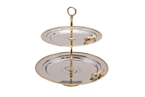 Подставка для закусок 32х32х34см Garda Decor Леопарды