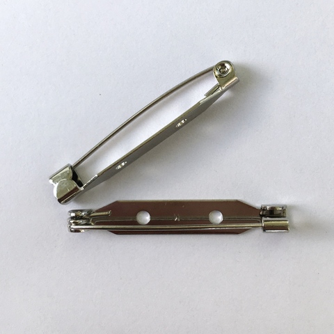 Японская булавка для броши 35 мм с прямой застежкой, цвет серебро