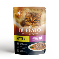 Mr. Buffalo KITTEN пауч для котят Индейка на пару в соусе 85г