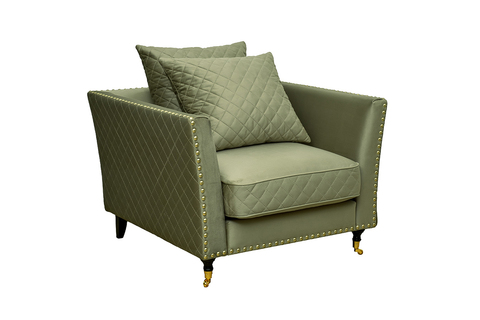 Кресло велюровое 98x101x88см Garda Decor Sorrento оливковое с колесиками