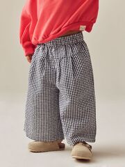 Брюки широкие для девочки Next E29-025, Черный, Белый