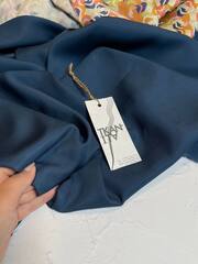 Плательно-костюмный однотонный вискозный твил (Темный голубой нефрит, 100%вискоза, 150, 199 гр/м2)