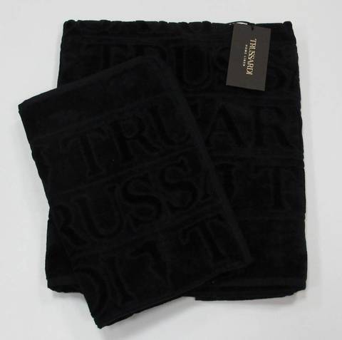 Набор полотенец 2шт Trussardi Overlogo 005 Black черный