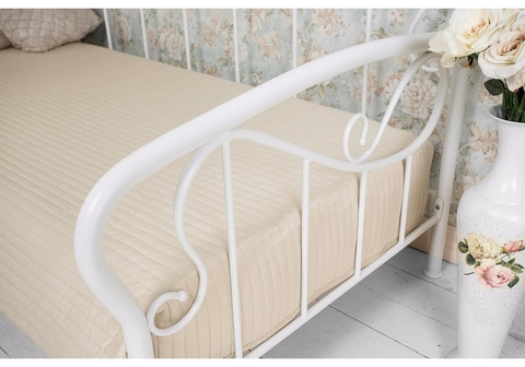 Кровать Sofa 90 см х 200 ** Белый матовый металл