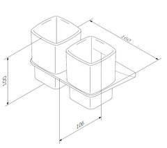 Двойной стеклянный стакан с настенным держателем AM.PM INSPIRE 2.0  - A50A343400