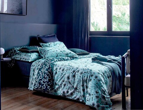 Постельное белье 2 спальное евро Blanc des Vosges Florea bleu
