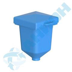 Бункер 60 л с патрубком d 118 / 108 мм Анион 60 л. конусный (550x470x690см;синий) - арт.559506