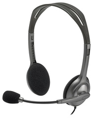 Наушники Logitech Stereo Headset H111 серый-черный