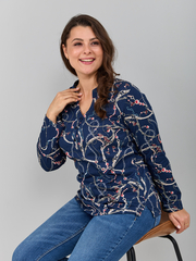 Блузка БЛ-22/синийремни-цепи