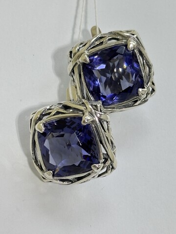Микадо (серьги из серебра)