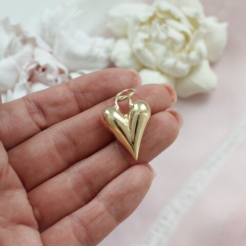 Подвеска Сердце, дутая, 20*28 мм, позолота, П825
