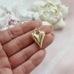 Подвеска Сердце, дутая, 20*28 мм, позолота, П825