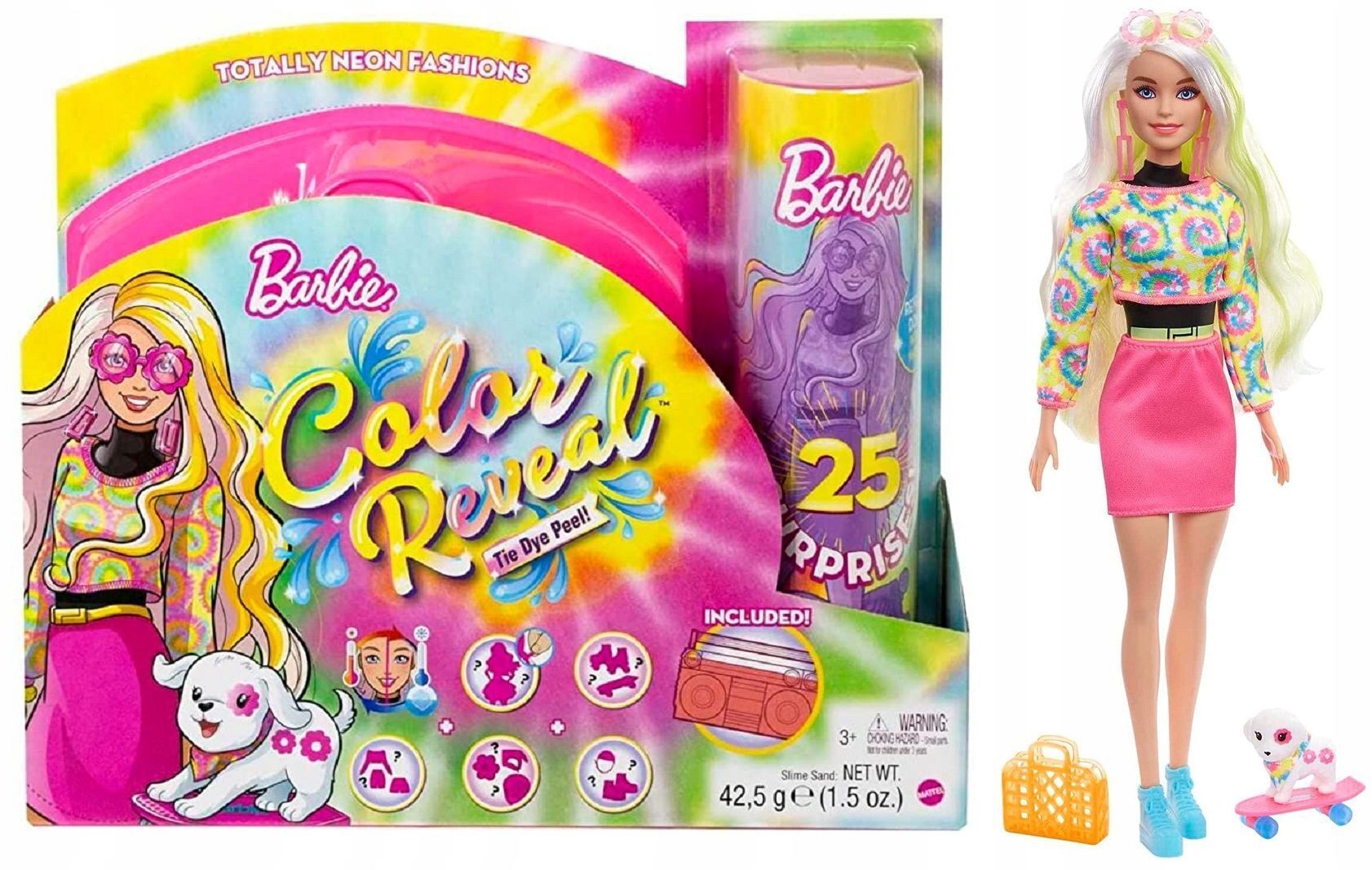 Кукла Barbie Mattel Набор Color Reveal Totally Neon Fashions Барби с 25  сюрпризами HCD26 купить в Москве | Доставка по России.