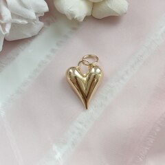 Подвеска Сердце, дутая, 20*28 мм, позолота, П825