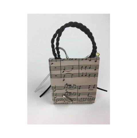 Музыкальная сумочка 8x10см Musicbox Kingdom с портретом Моцарта, нотами и золотым ключиком