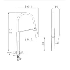 Смеситель для кухни с гибким изливом HAIBA HB73827-7 черный