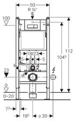 Geberit Duofix Платтенбау 458.125.21.1 UP100 инсталляция H112 для унитаза с кнопкой Delta 51