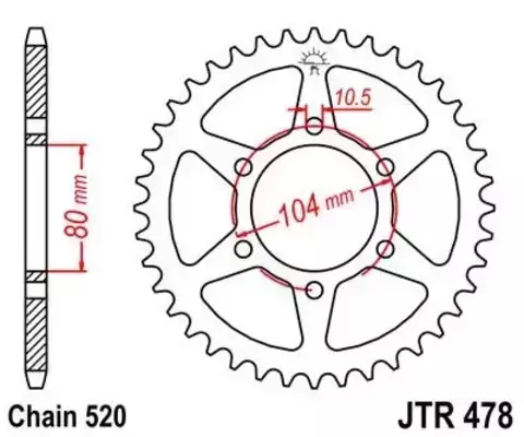 Звезда ведомая JTR478 46