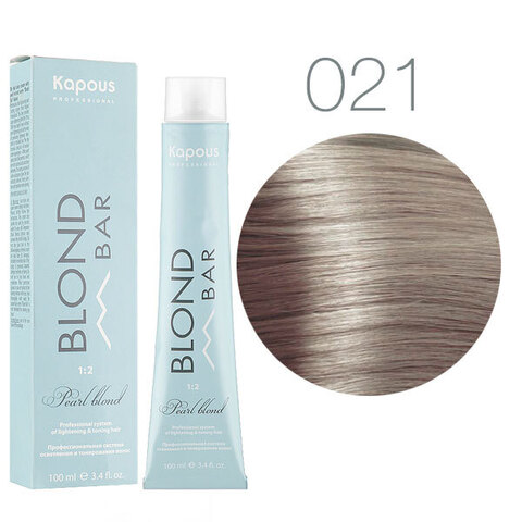 Kapous Blond Bar BB 021 (Альпийский снег) - Крем-краска для волос с экстрактом жемчуга