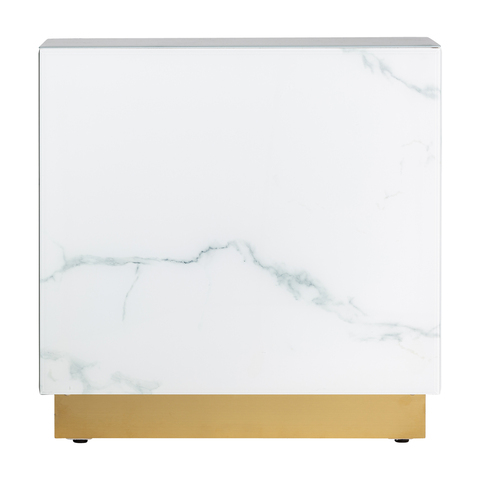 Приставной столик NEVA 60x60 бело-золотой
