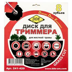 Нож для триммера DDE GRASS CUT 8 зубьев, 255 х 25,4/20 мм  (толщина = 1,6 мм)