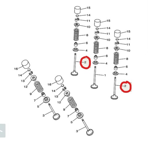Клапан впускной YAMAHA 5NL-12112-30-00 YZ250F 01-13 WR250F 01-13