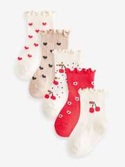 Носки для малышей Next N27-685, 5 шт., Бежевый, Красный