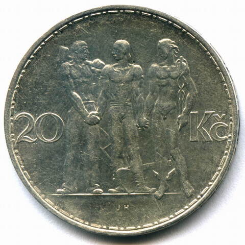 20 крон 1933. Чехословакия (Единство). Серебро XF