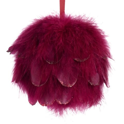 Шар с перьями 10см Goodwill Plume Ball бургунди