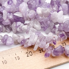 Аметист лавандовый бусины, крошка, размер 4-8 мм, цена за нить 38 см