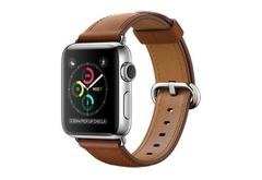 Apple Watch Series 2, 38 мм, корпус из нержавеющей стали, ремешок золотисто-коричневого цвета с классической пряжкой