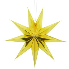 Бумажная звезда, 45 см, 9-конечная, Золото