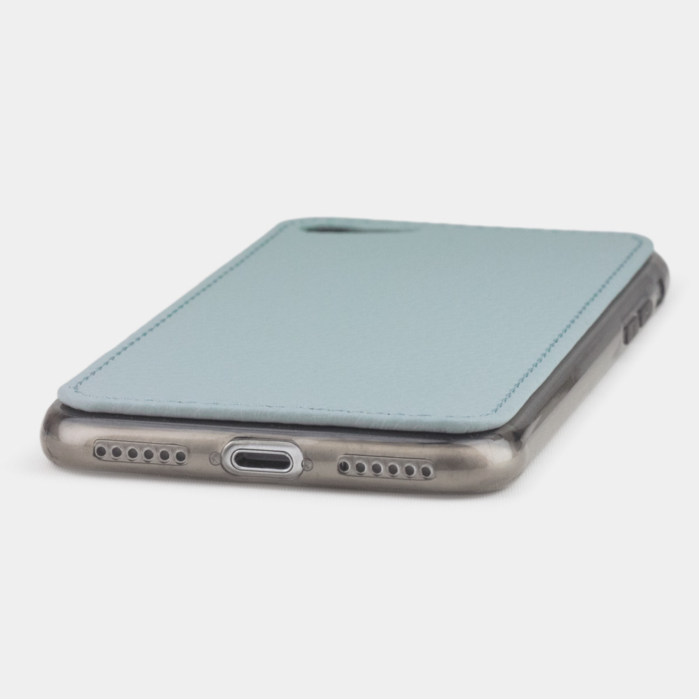 Чехол-накладка для iPhone 8/SE из натуральной кожи теленка, голубого цвета