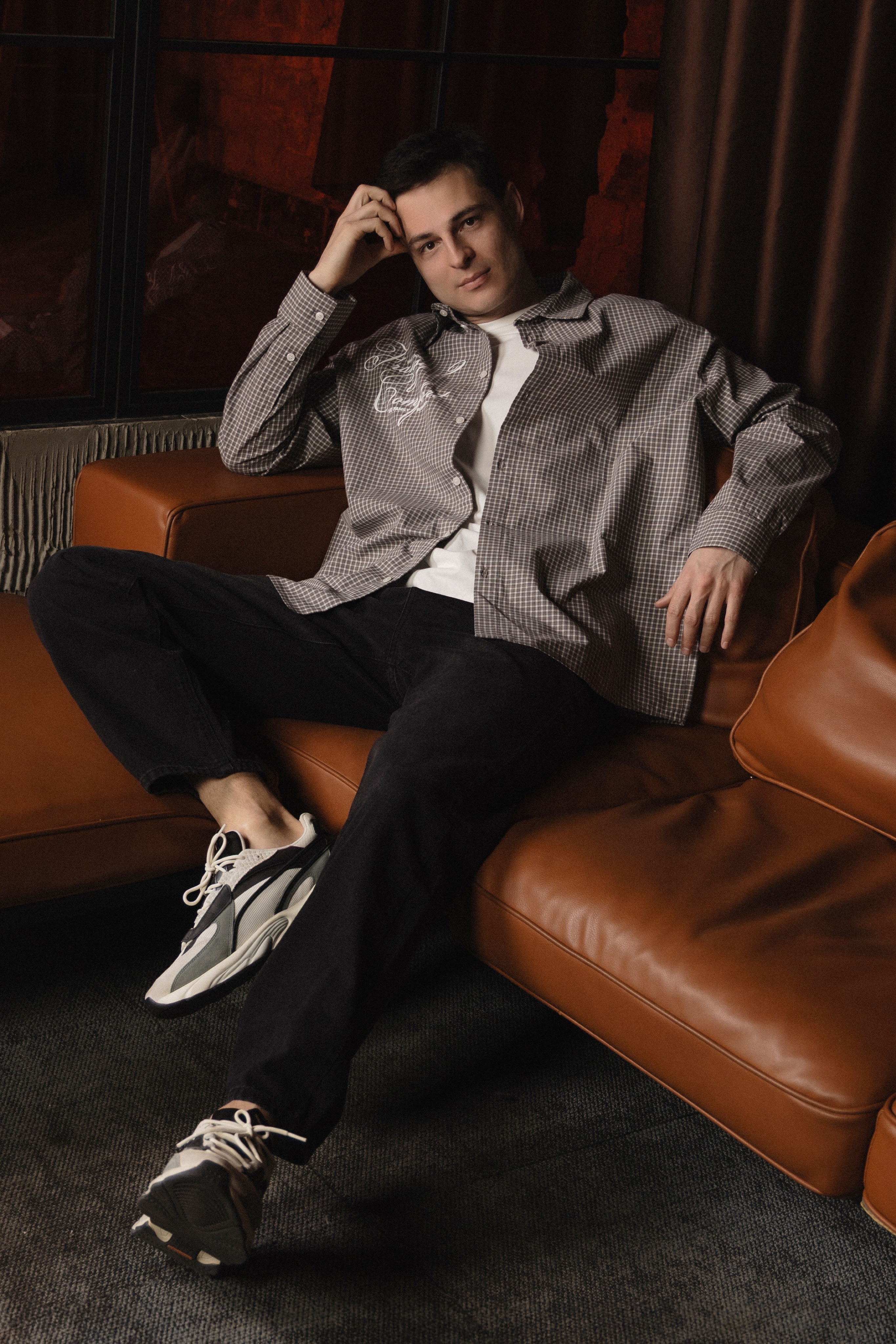 Рубашка мужской, серая